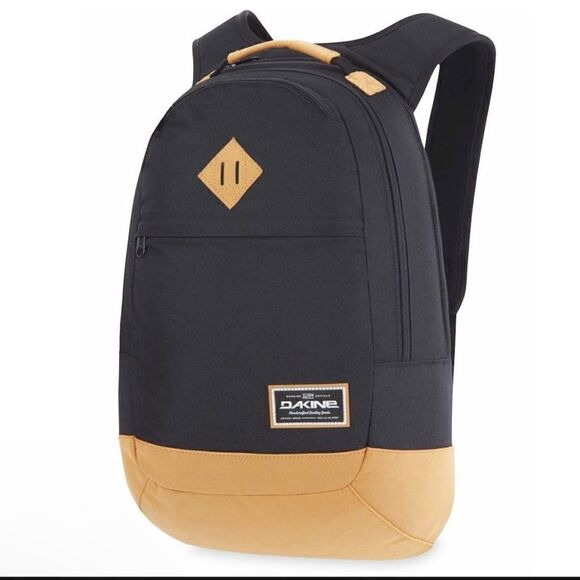 Dakine Black/Tan Contour 21L Backpack with Laptop Sleeve. Unisex VGUC! - Picture 1 of 12